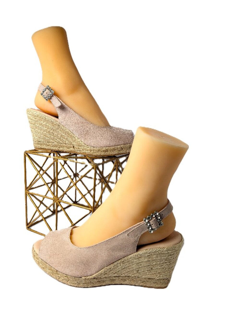 NWOB No flaws! Never worn! Paseart Spanish Suede Espadrille Wedge Rhinestone 10